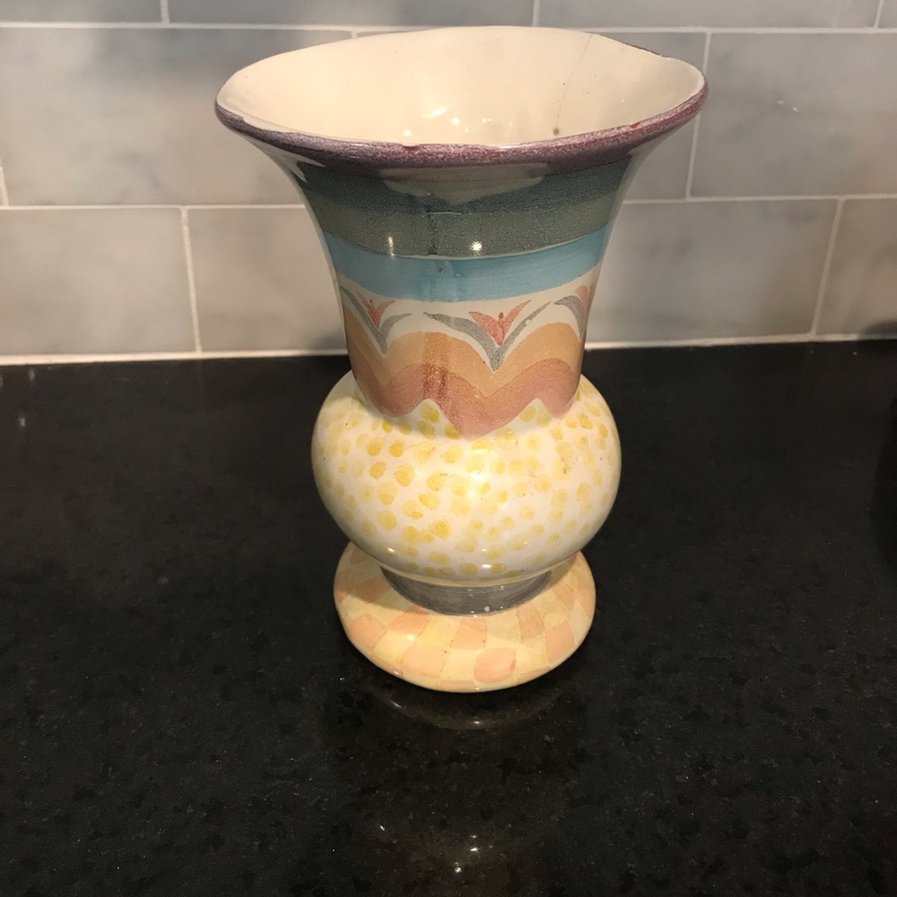Mackenzie Childs Rare Original Retired vase 7"